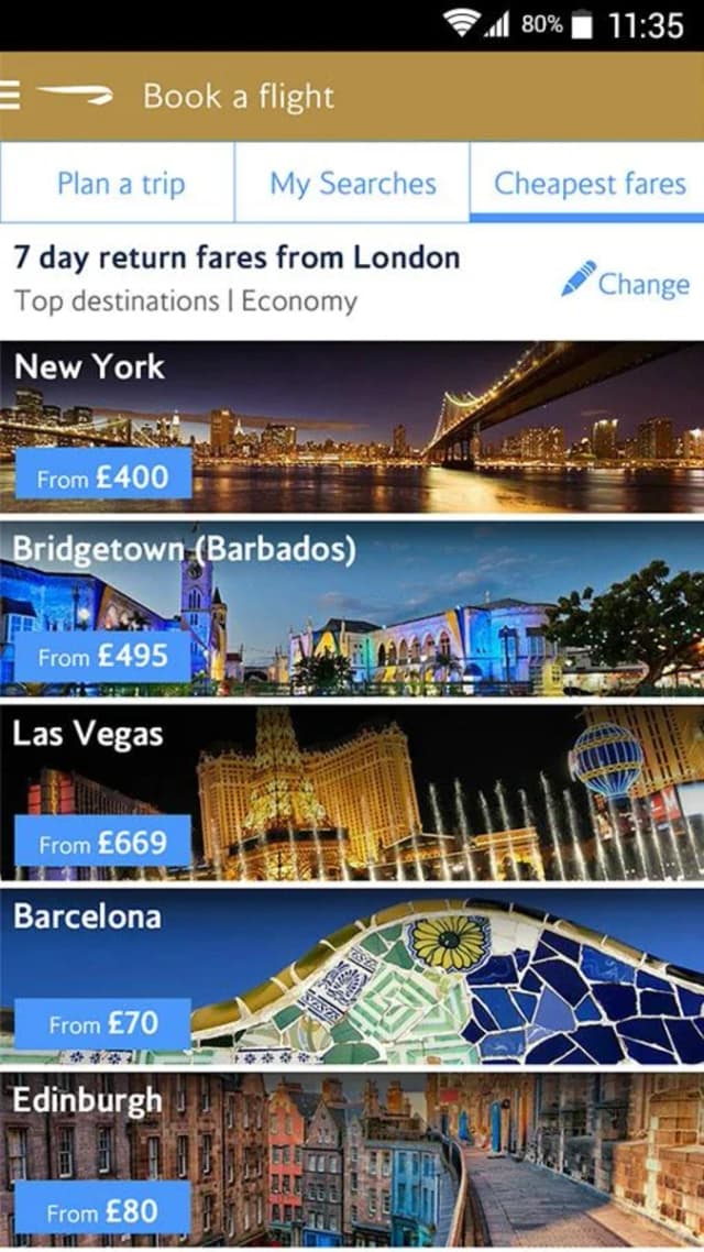 British Airways screenshot 3