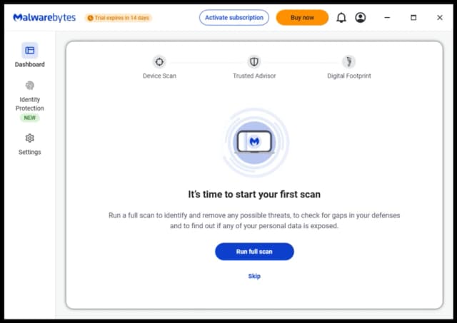 Malwarebytes screenshot 1