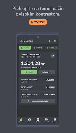 mBank@Net - SLO mobile bank screenshot 2