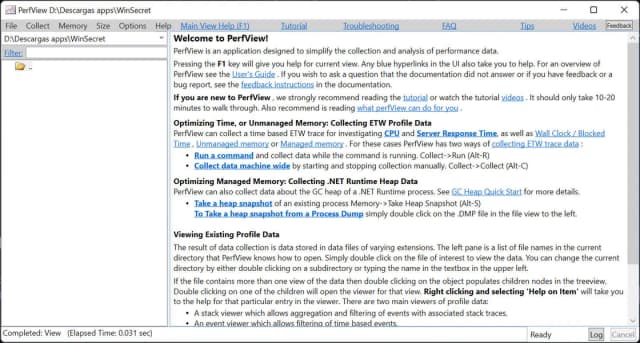 PerfView screenshot 1