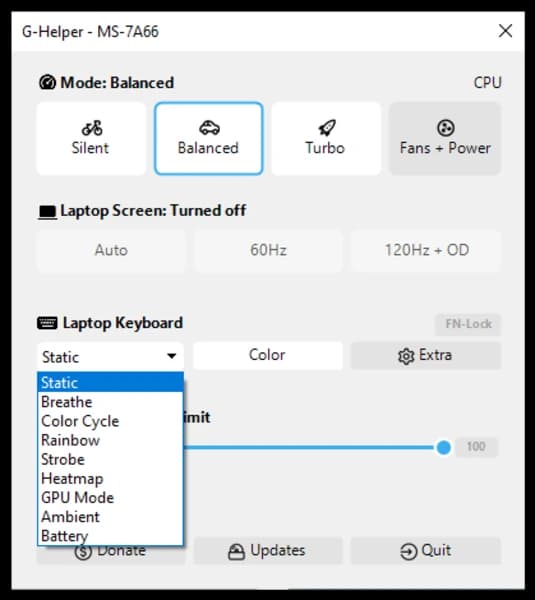 G-Helper screenshot 2