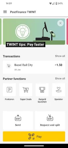 PostFinance TWINT screenshot 1