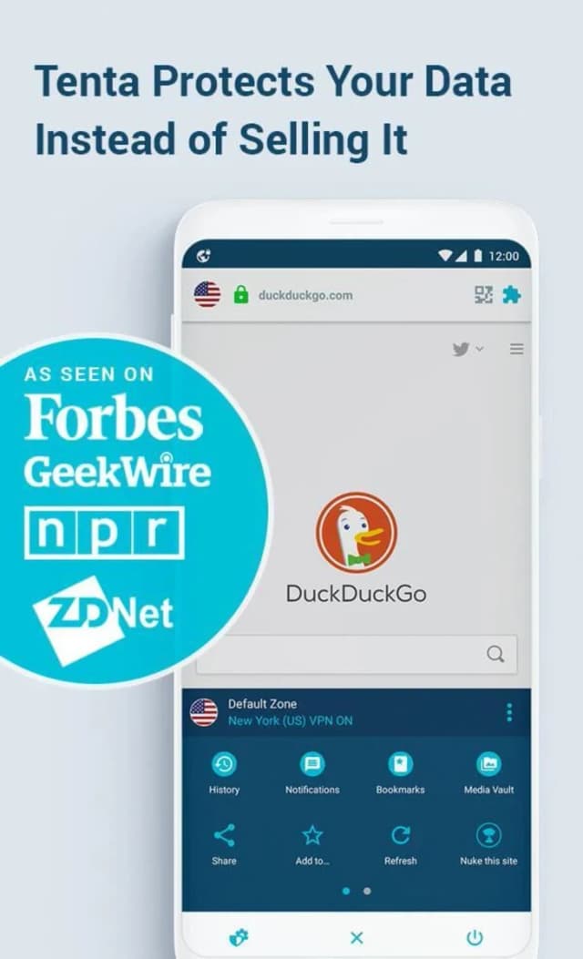 Tenta Browser screenshot 2