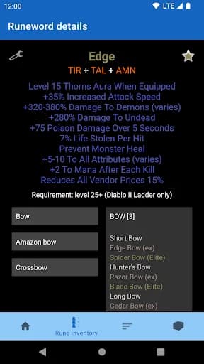 Runeword finder for Diablo II screenshot 3