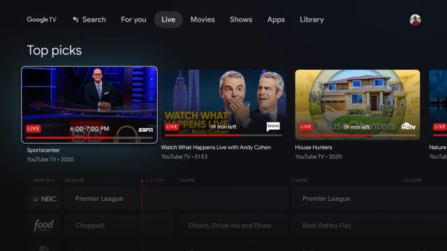 Google TV Home screenshot 2