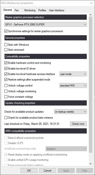 MSI Afterburner screenshot 5