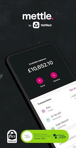 Mettle business bank account screenshot 1