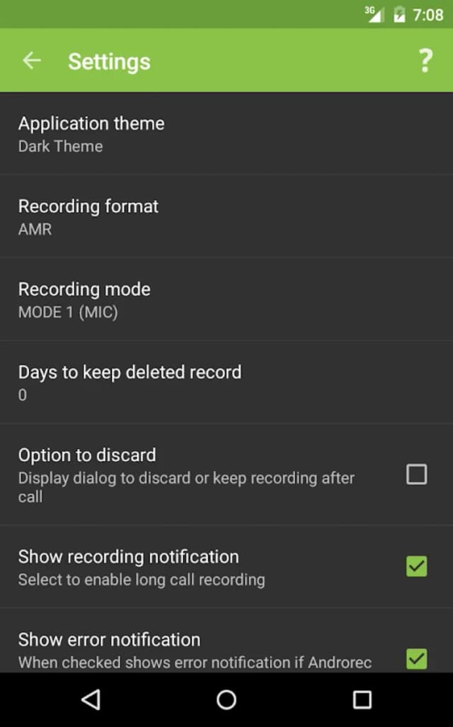 Androrec screenshot 2