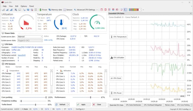 Quick CPU screenshot 1