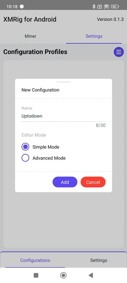 XMRig for Android screenshot 2