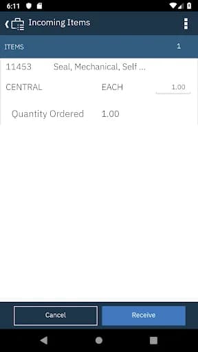 IBM Maximo Transfers Receipts screenshot 2