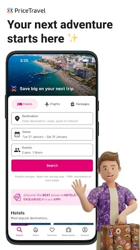 PriceTravel: Hotels & Flights screenshot 1