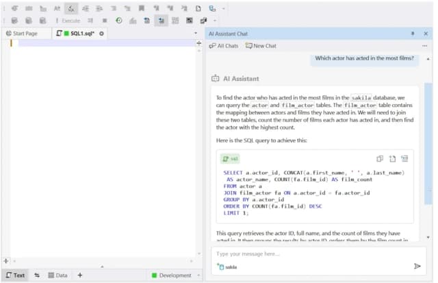 dbForge AI Assistant screenshot 1