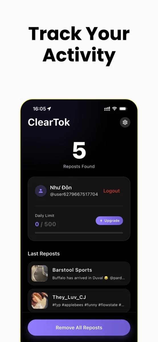 ClearTok screenshot 2