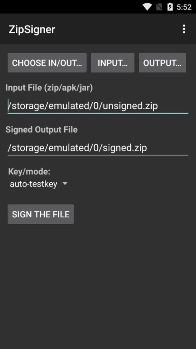 ZipSigner screenshot 1