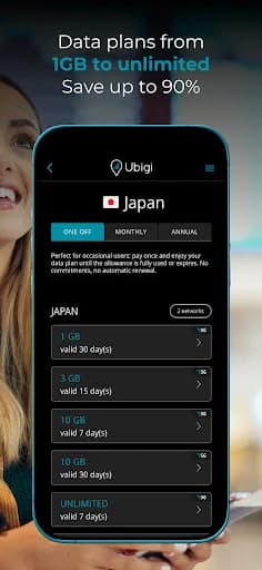 Ubigi: Travel esim mobile data screenshot 2