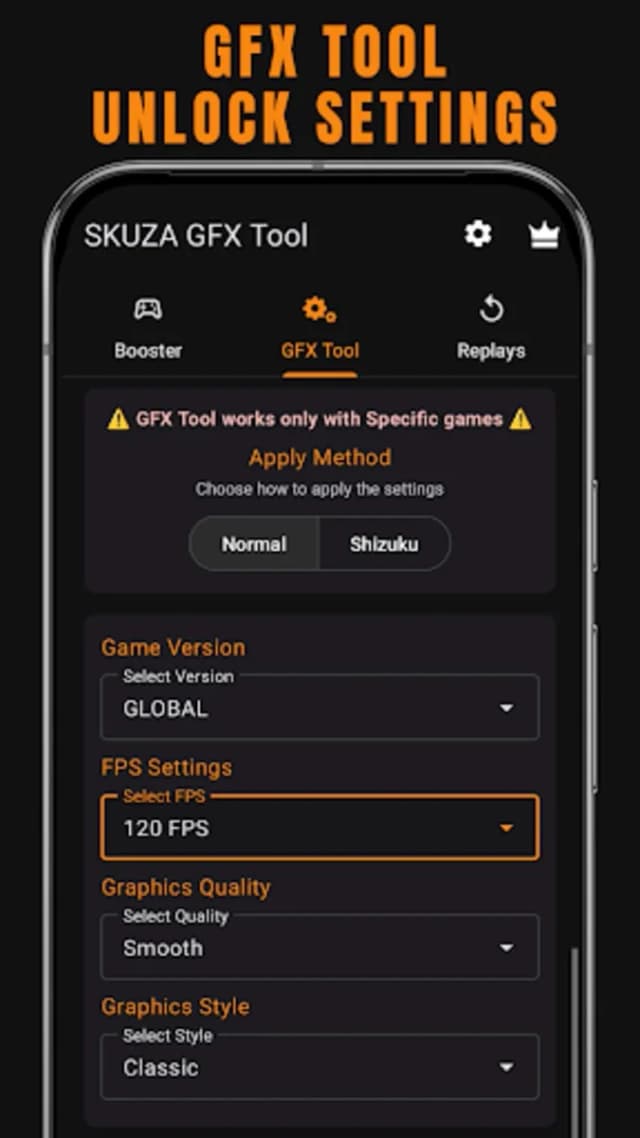 SKUZA Game Booster & GFX Tool screenshot 4