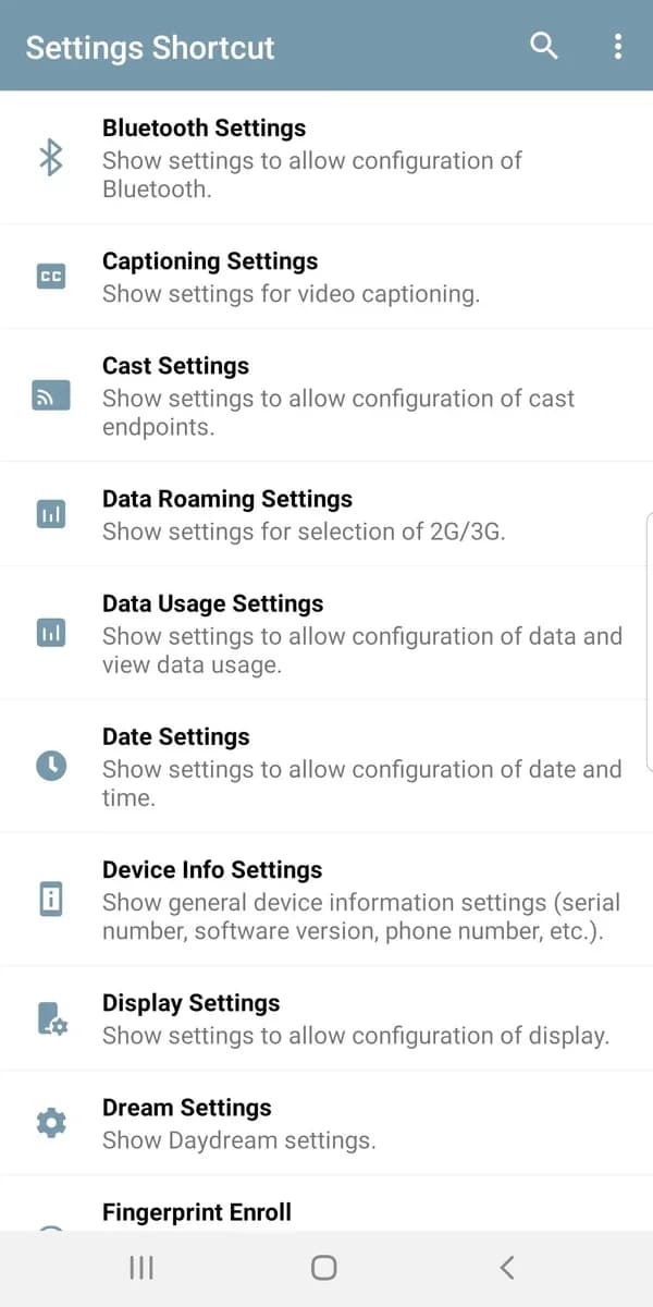 Settings Shortcut - Provide most shortcuts to Settings screenshot 6