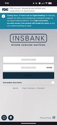 INSBANK - Mobile Banking screenshot 1