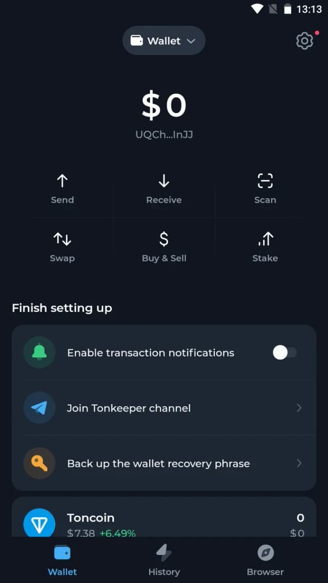 Tonkeeper screenshot 1
