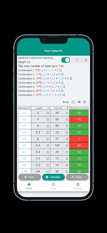 Steel cutting optimization Pro screenshot 3