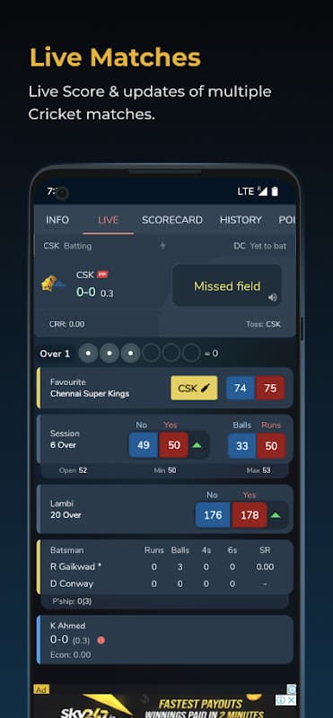 Cricket Live Line screenshot 2