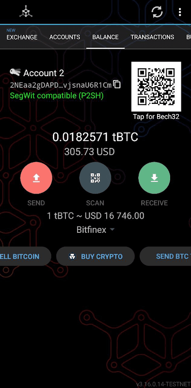 Mycelium Testnet Wallet screenshot 2