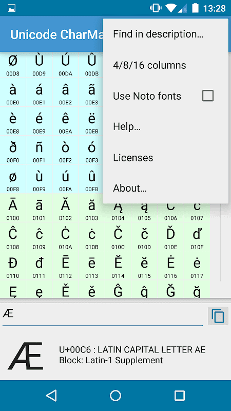 Unicode CharMap – Lite screenshot 4