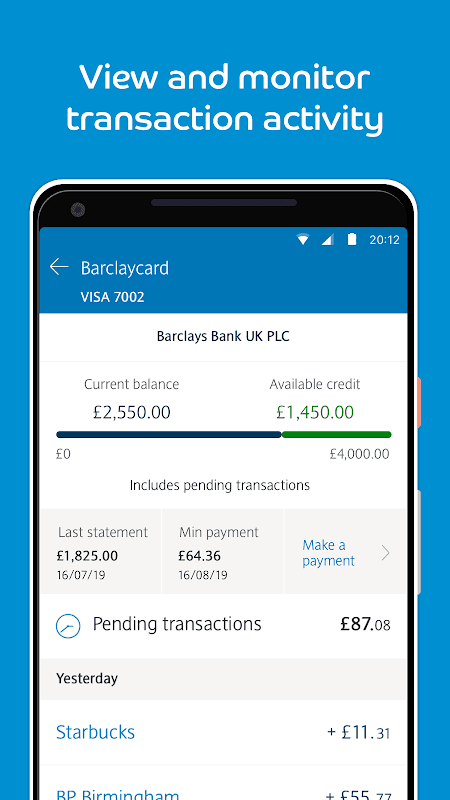 Barclaycard screenshot 2
