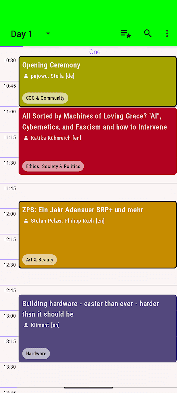 39C3 Schedule screenshot 1