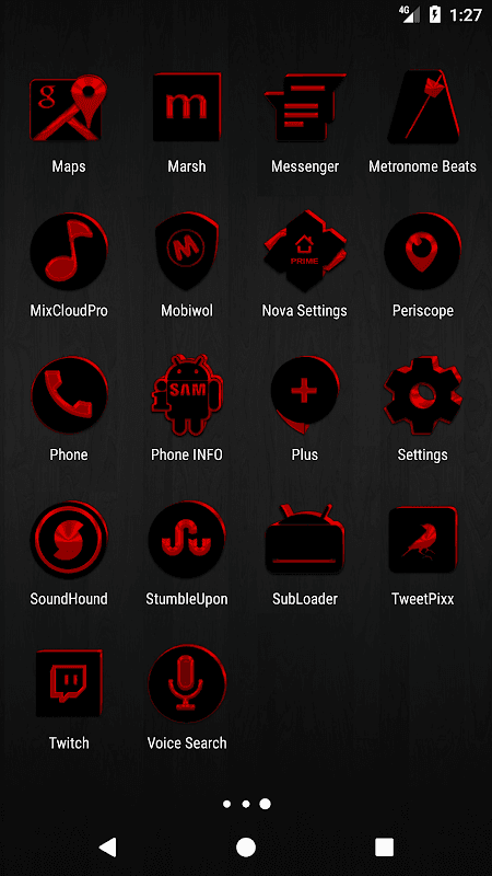 Black and Red Icon Pack v9.0 (Free) screenshot 4
