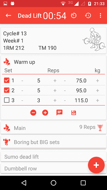 Wendler 5/3/1 log screenshot 2