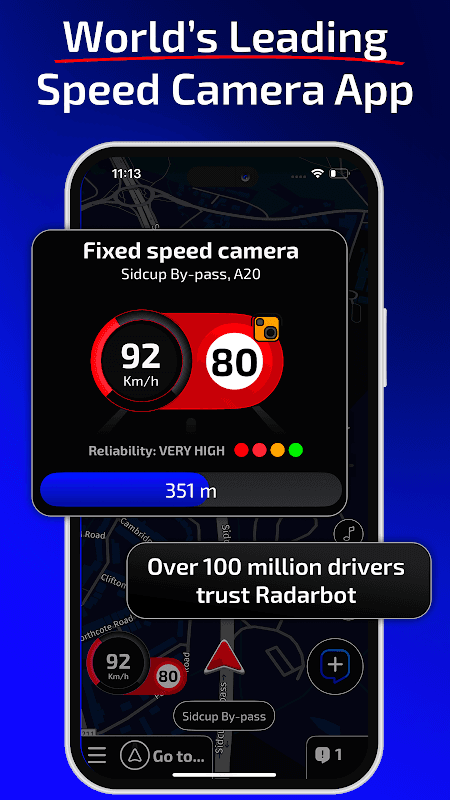 Radarbot Free Speed Cameras UK screenshot 1