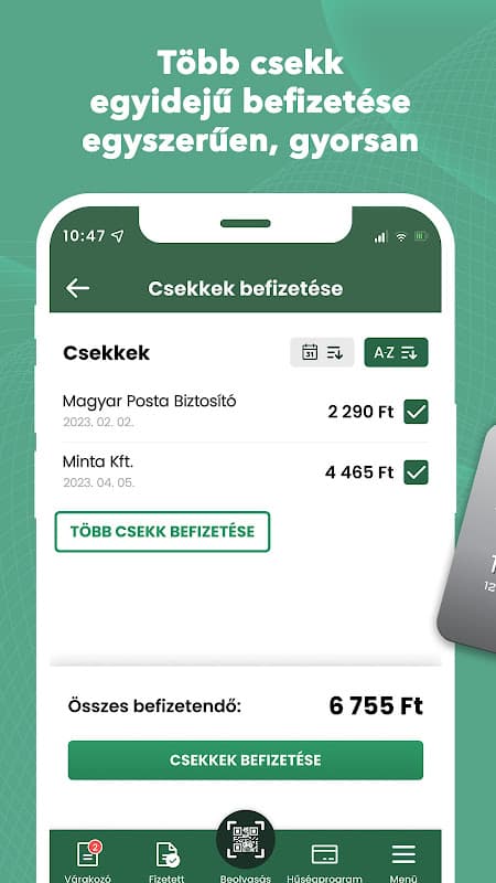 iCsekk mobil fizetés screenshot 5