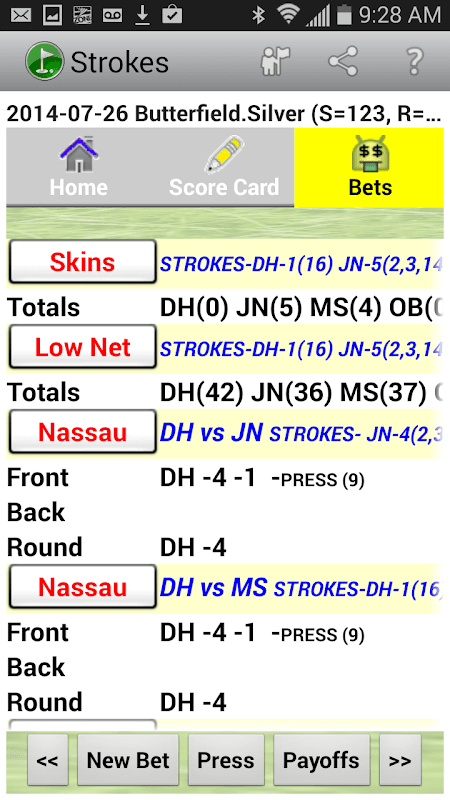 Golf Bets & Strokes SE screenshot 3