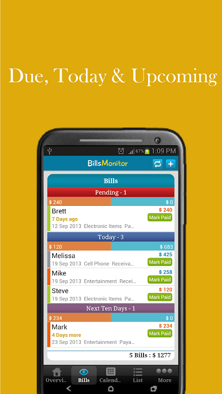 Bills Monitor & Manager screenshot 2