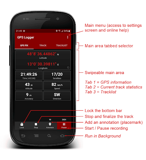 GPS Logger screenshot 1
