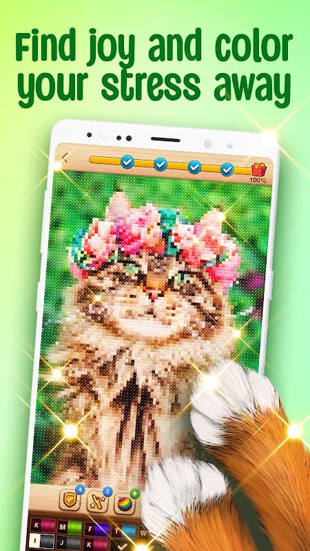 Cross-Stitch: Coloring Book screenshot 2