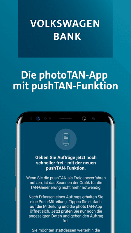 Volkswagen Bank photoTAN screenshot 1