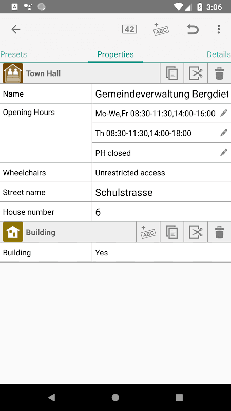 Vespucci - an OSM Editor screenshot 3