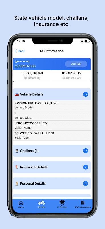 Vahan - eChallan, Vehicle Info screenshot 2