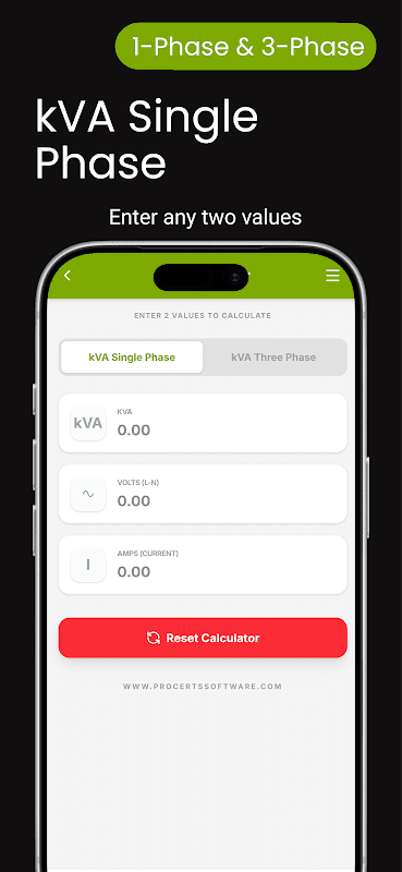 kVA Calculator screenshot 2