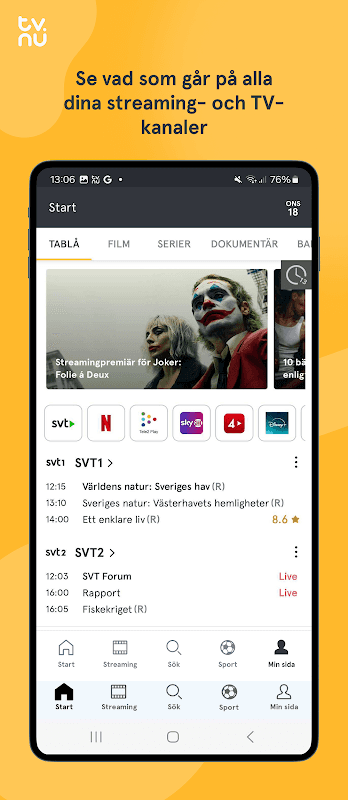 tv.nu - streaming & TV screenshot 1