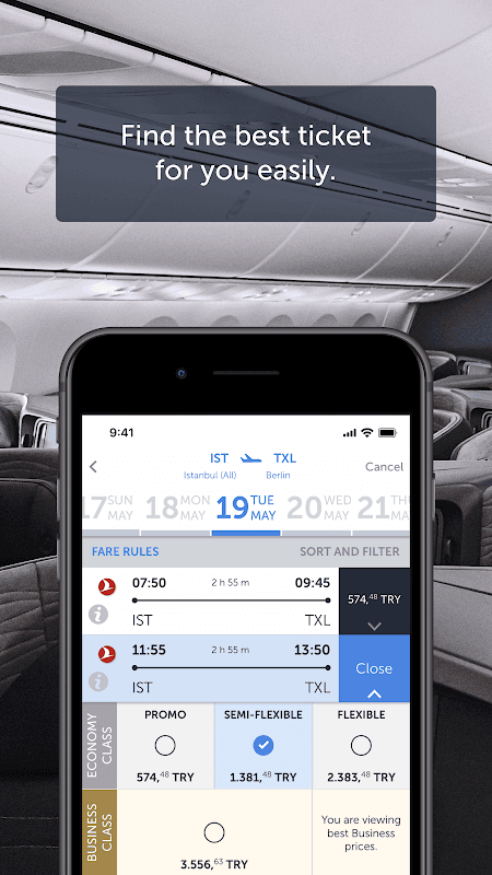 Turkish Airlines – Flight ticket screenshot 2