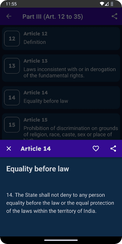 Constitution of India with MCQ screenshot 3