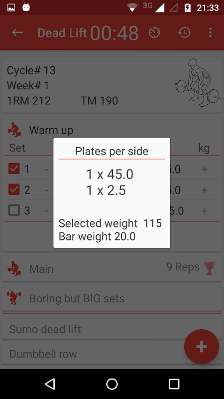 Wendler 5/3/1 log screenshot 3