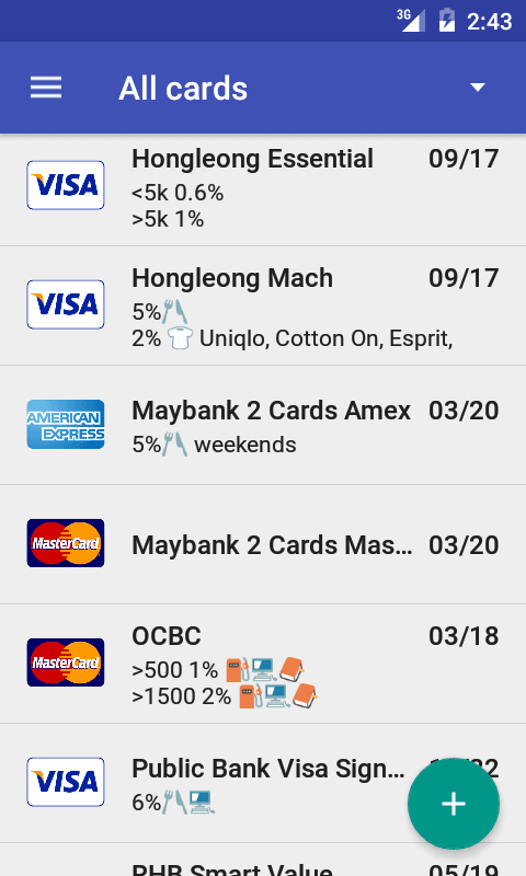 Credit Card Manager screenshot 1