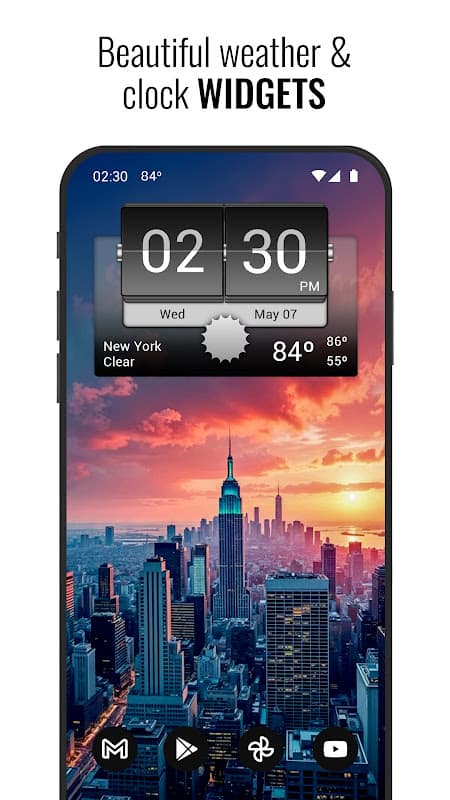 3D Flip Clock & Weather screenshot 1