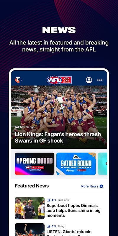 AFL Live Official App screenshot 2