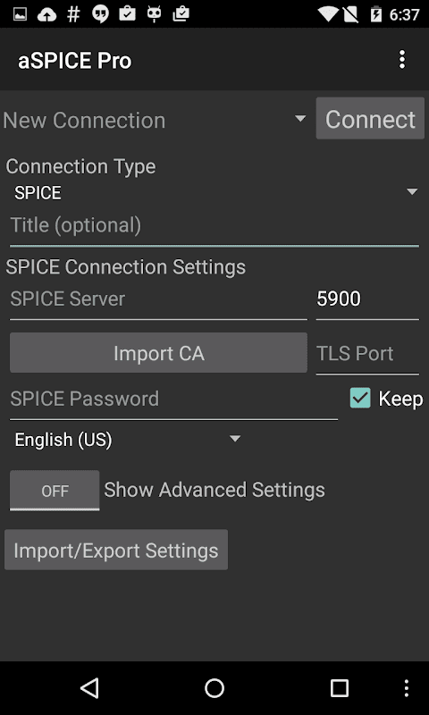 aSPICE: Secure SPICE Client screenshot 1
